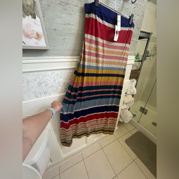 NWT new medium anthropologie daily practice tube dress maxi striped multi color - Picture 6 of 13
